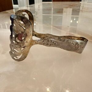 Vintage Godinger silver plated tongs Victorian